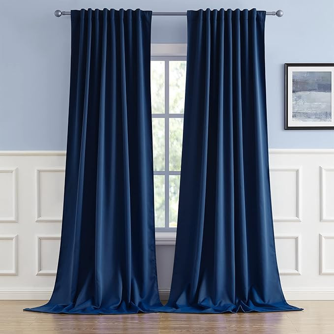 DUALIFE Blackout Curtains Thermal Insulated Blackout Drapes Window Treatment Panels Room Darkenin... | Amazon (US)