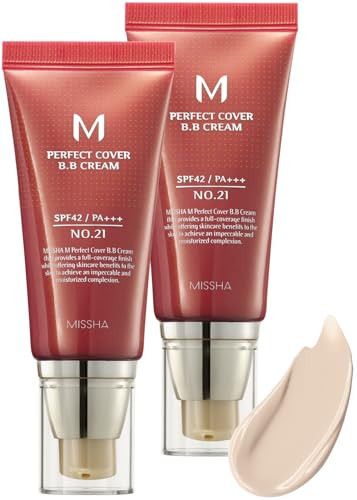 MISSHA M Perfect BB Cream No.21 (2 Pack) Light Beige for Bright Skin SPF 42 PA +++ 1.69 Fl Oz - Tinted Moisturizer for face with SPF | Amazon (US)