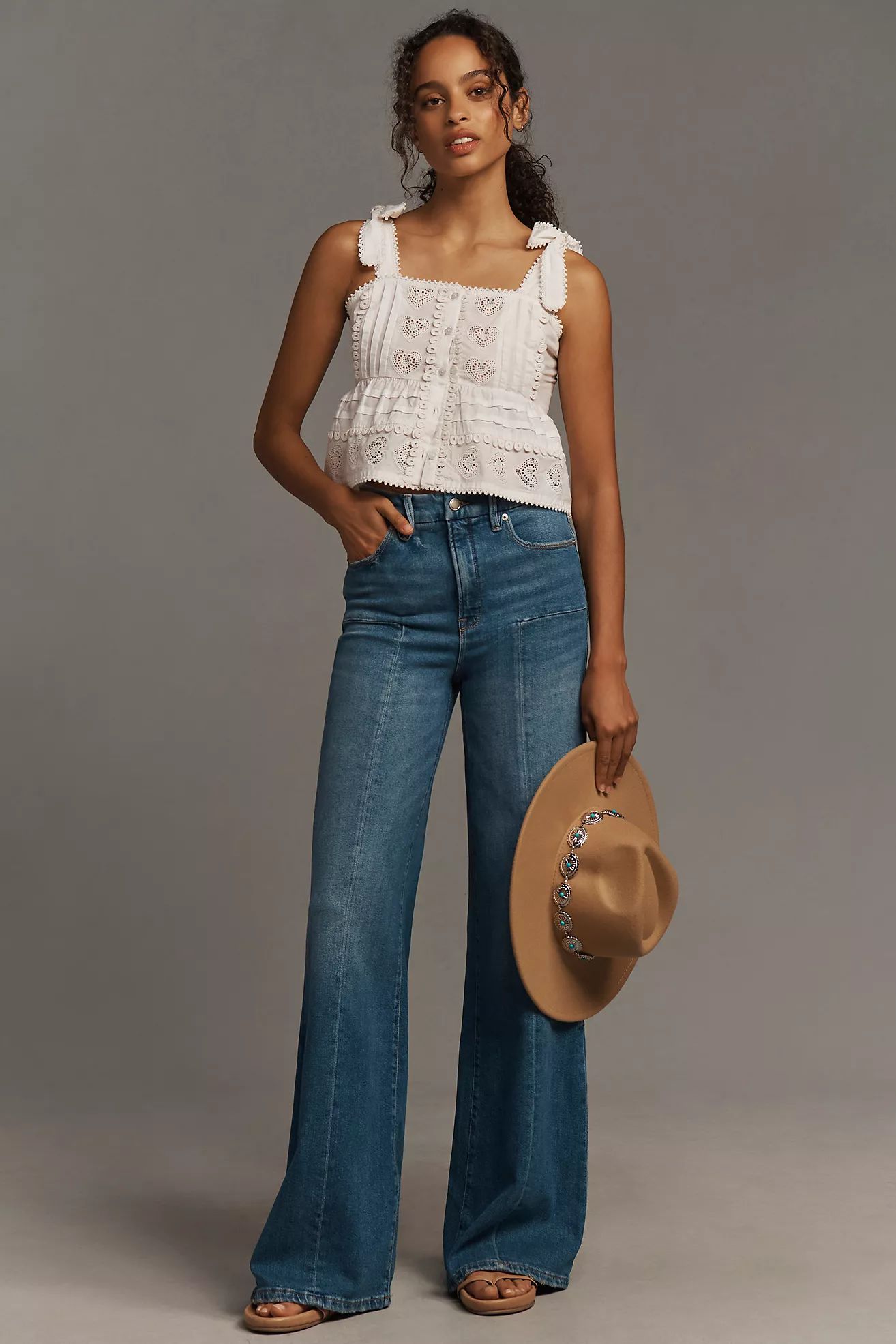 Good American Good Waist High-Rise Palazzo Jeans | Anthropologie (US)