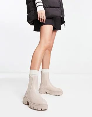 Schuh Amaya calf boots in ecru | ASOS (Global)