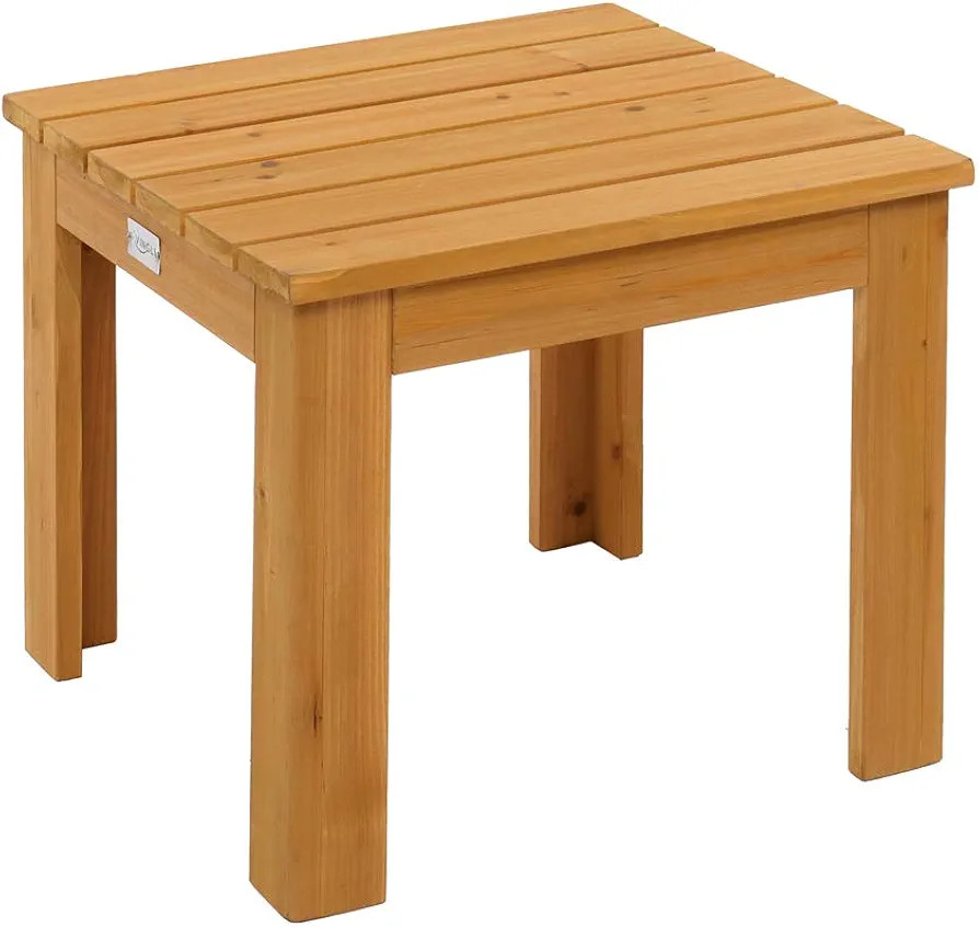 VINGLI Outdoor Adirondack Side Table W/Natural Finished, 18" Square Thick Wooden Coffee Table Top... | Amazon (US)