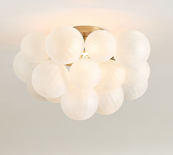 Cooper Frosted Glass Bubbled Flush Mount (18") | Pottery Barn (US)