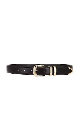 The Jordan Belt in Dark Brown & Gold | Revolve Clothing (Global)