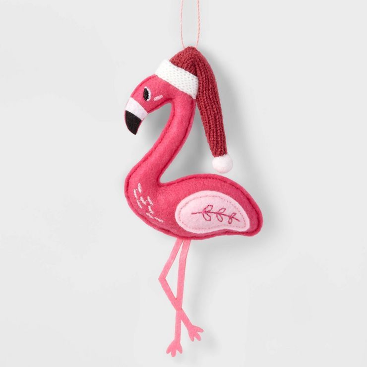 Fabric Flamingo with Hat Christmas Tree Ornament - Wondershop™ | Target