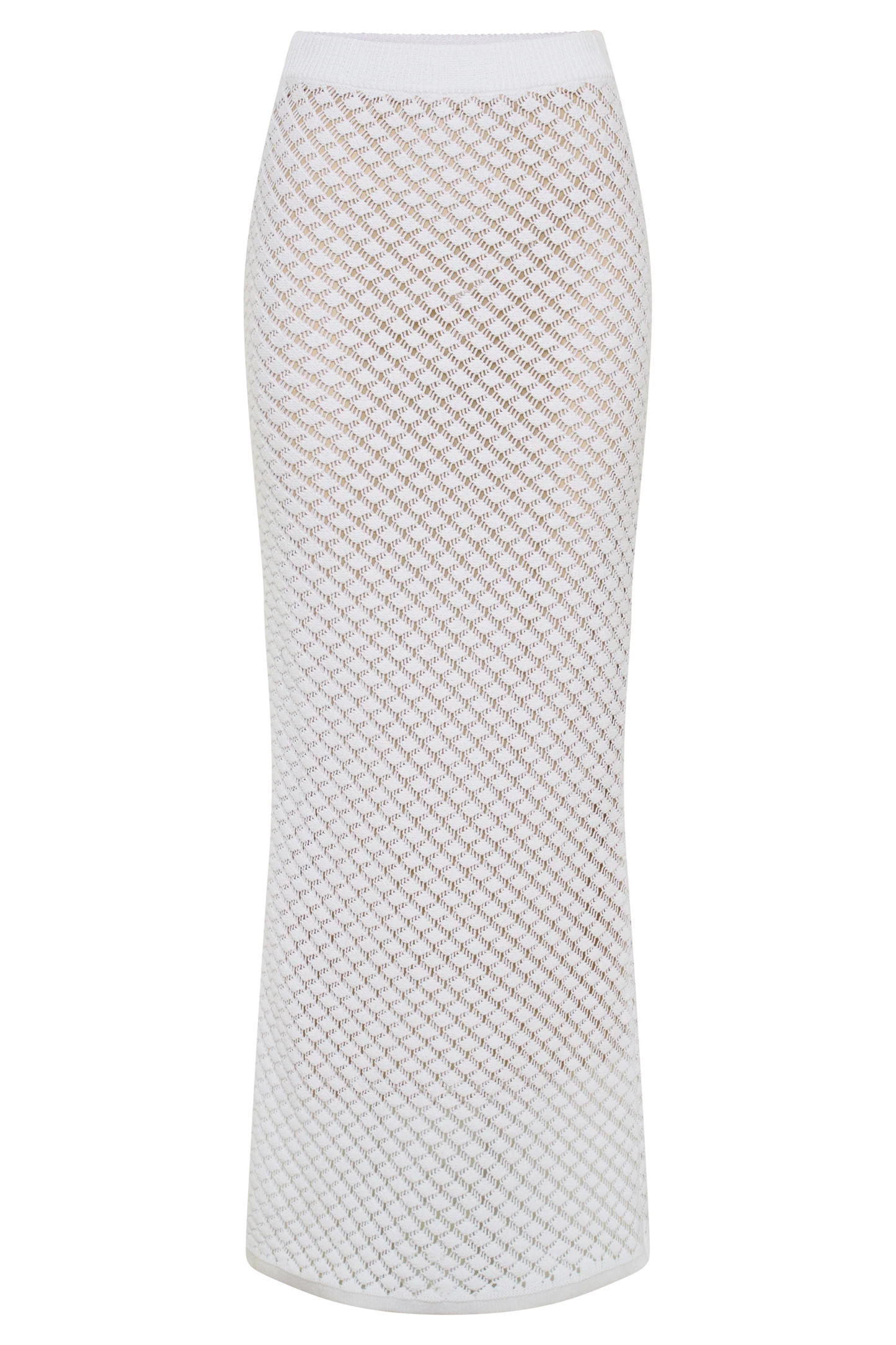 Guiliana Knit Maxi Skirt - Ivory | MESHKI US