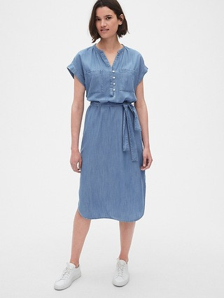 Roll Sleeve Shirtdress in TENCEL™ | Gap US