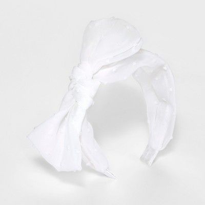 Girls' Chiffon Bow Headband - Cat & Jack™ White | Target