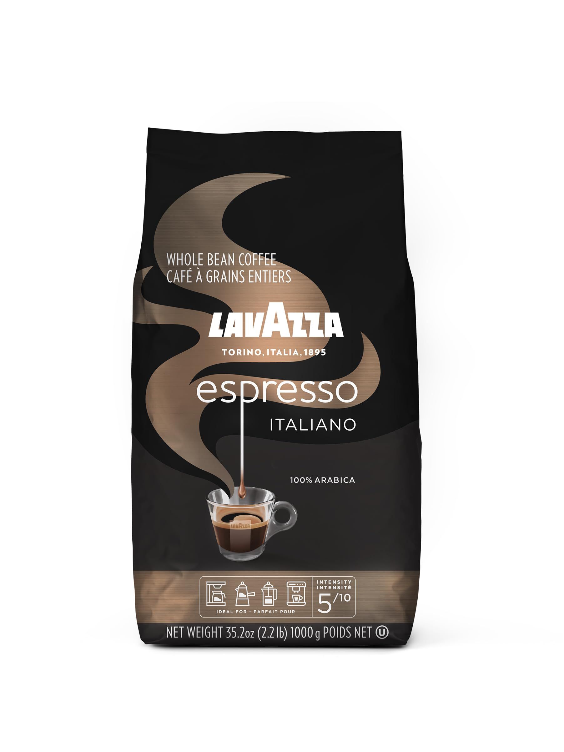 Lavazza Espresso Italiano Whole Bean Coffee Blend, Medium Roast, 2.2 Pound Bag (Packaging May Vary) Premium Quality, Non GMO, 100% Arabica, Rich bodied | Amazon (US)