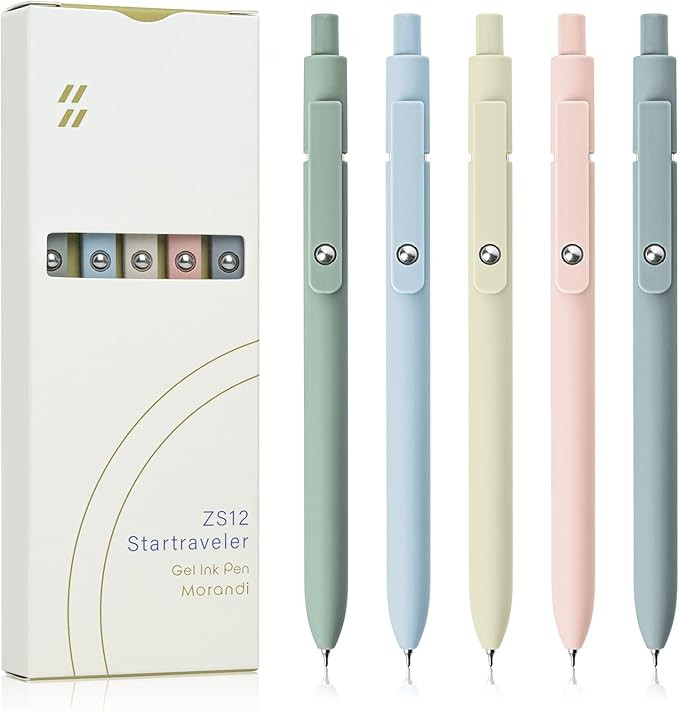 YOXMJDB Gel Pens, 5 Pcs 0.5mm Fine Point Smooth Writing Japanese Cute High-End Series Black Ink P... | Amazon (US)