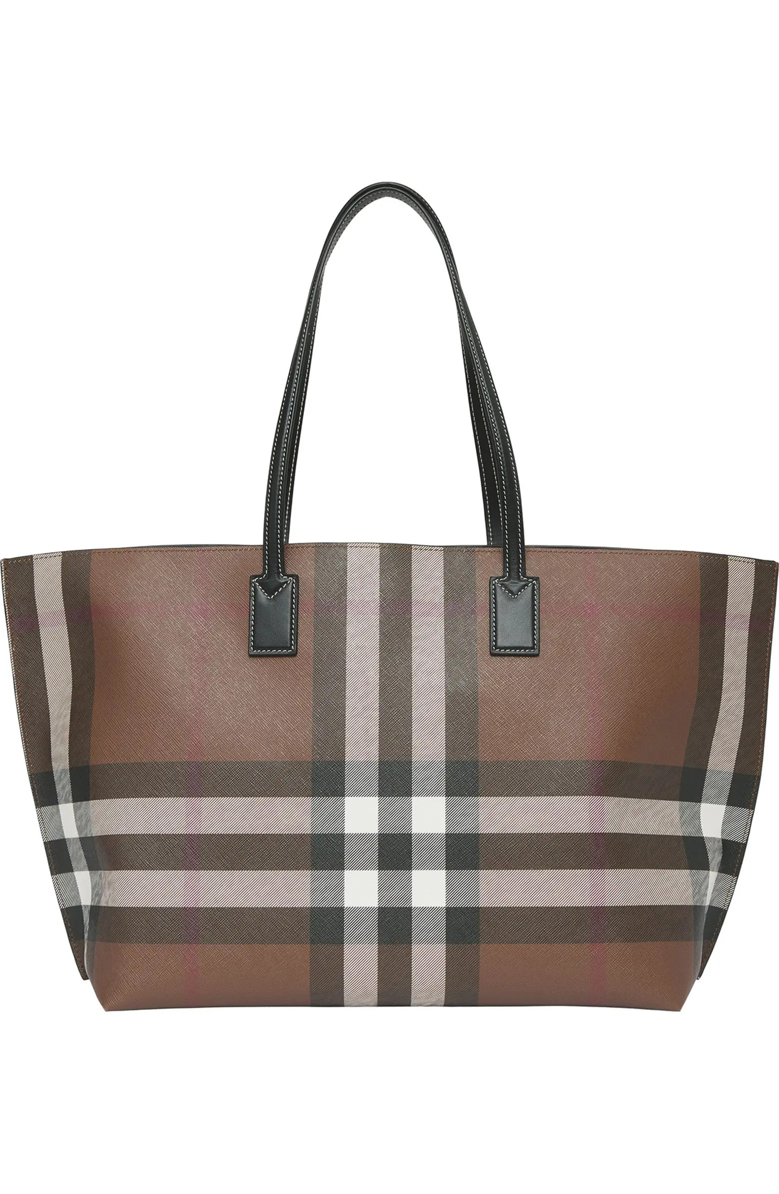 Medium Check E-Canvas & Leather Tote | Nordstrom