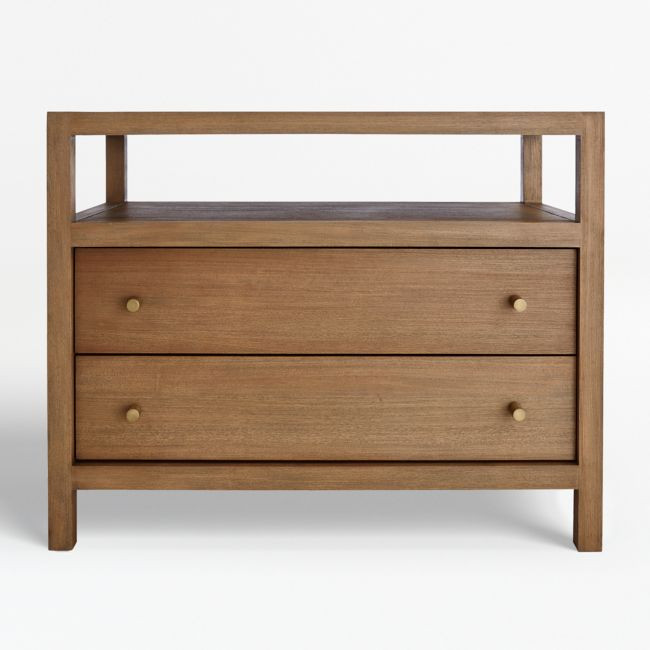 Keane Driftwood Charging Nightstand | Crate & Barrel
