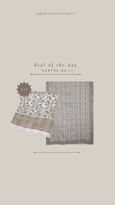 deal of the day // kantha quilt under $40