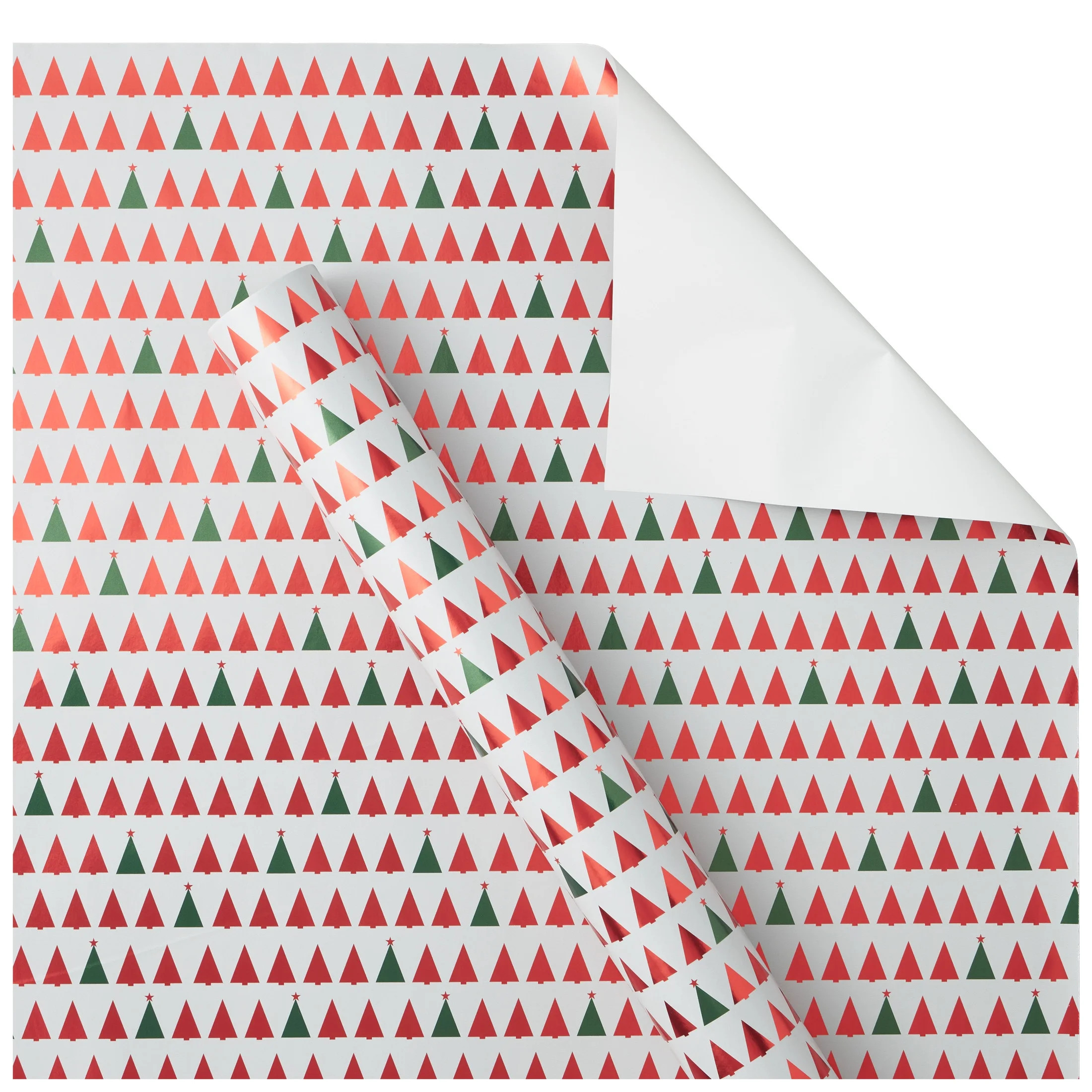 Red and Green Christmas Trees Wrapping Paper, 85 sq ft, by Holiday Time | Walmart (US)