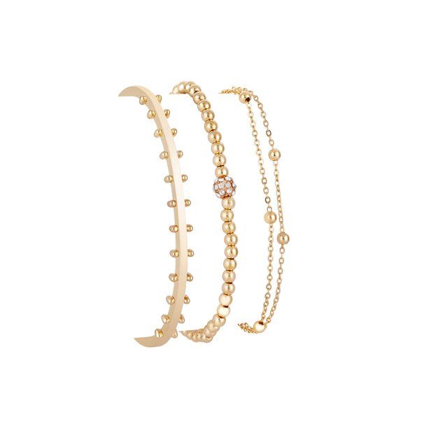 Kendall and Kylie Gold-Tone Plated Alloy 3 Piece Beaded Bracelet Set for Women - Walmart.com | Walmart (US)