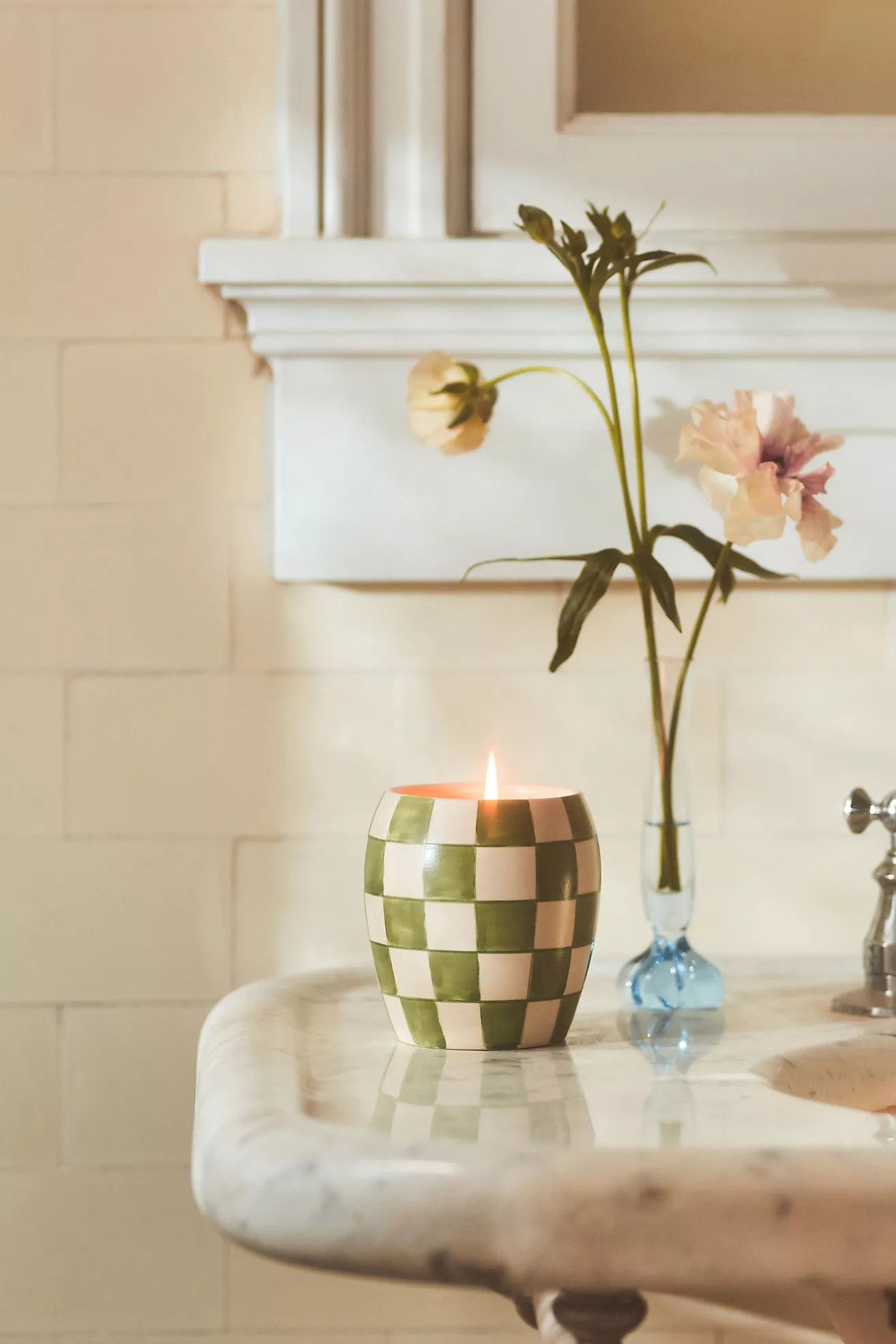 Paddywax Checkmate Cactus Flower Porcelain Jar Candle | Anthropologie (US)