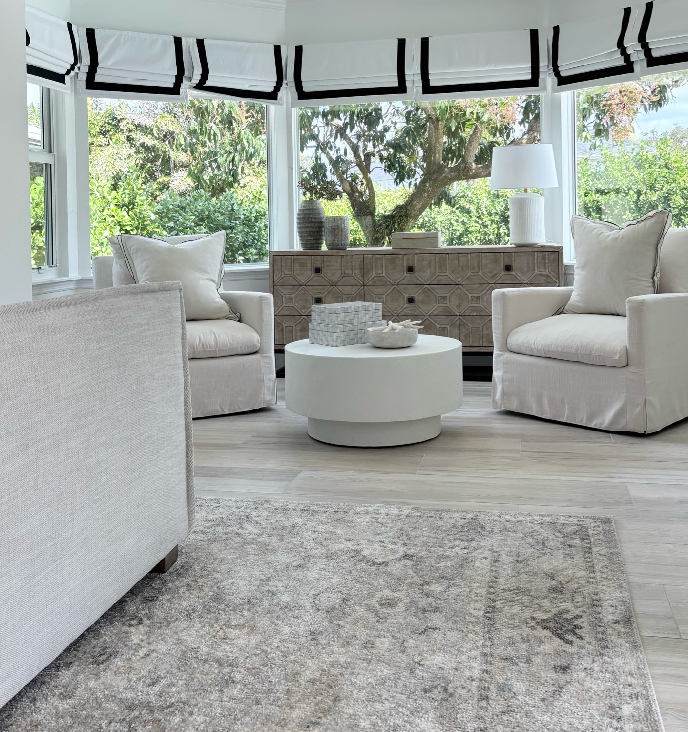 Rise and shine! These black out Roman shades are an incredible price and elevate the style of our bedroom at the beach cottage. Especially love the black trim! Also this rug is the softest and beautiful muted colors.


#LTKHome