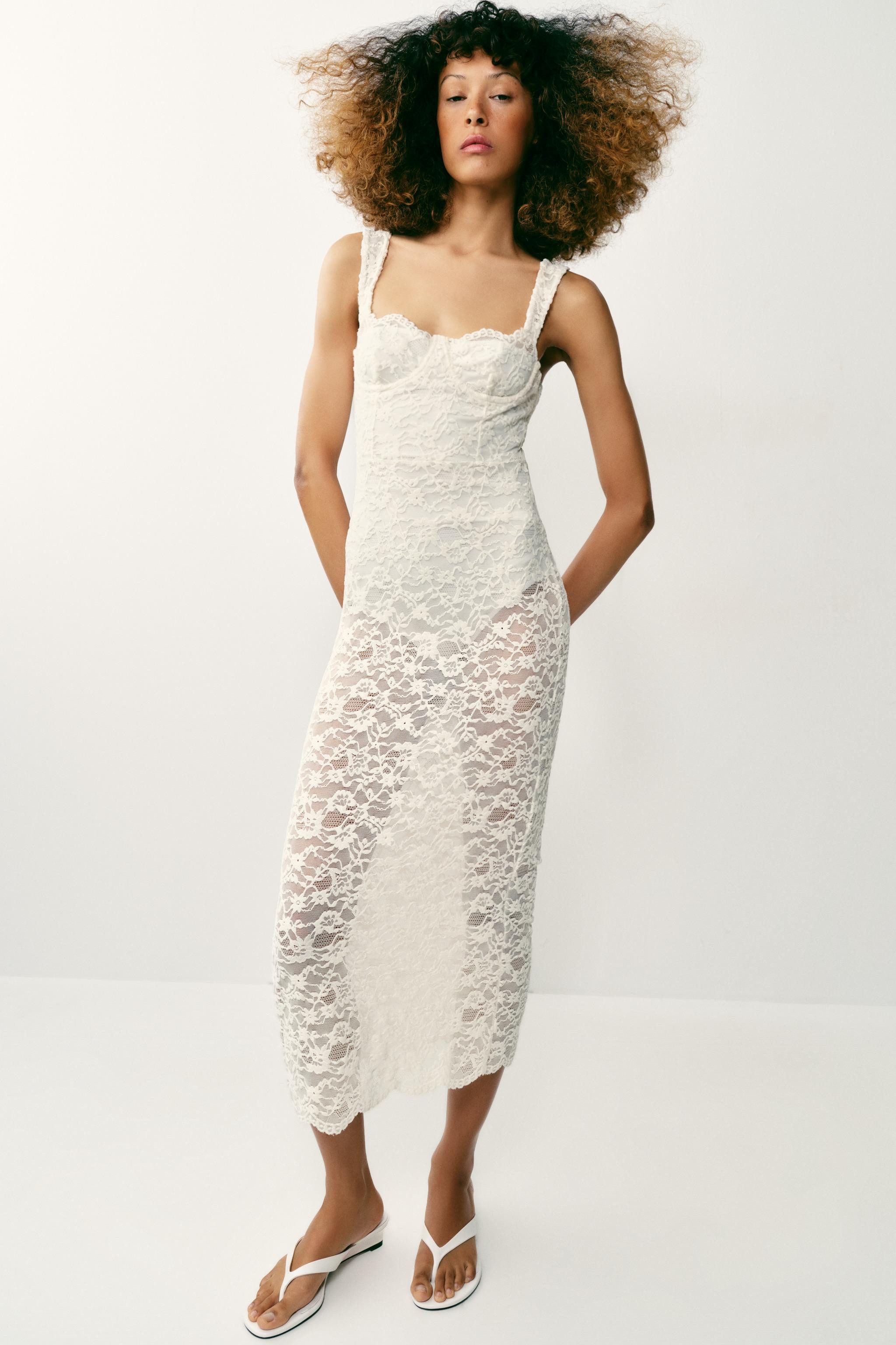 LACE MIDI DRESS | Zara UK