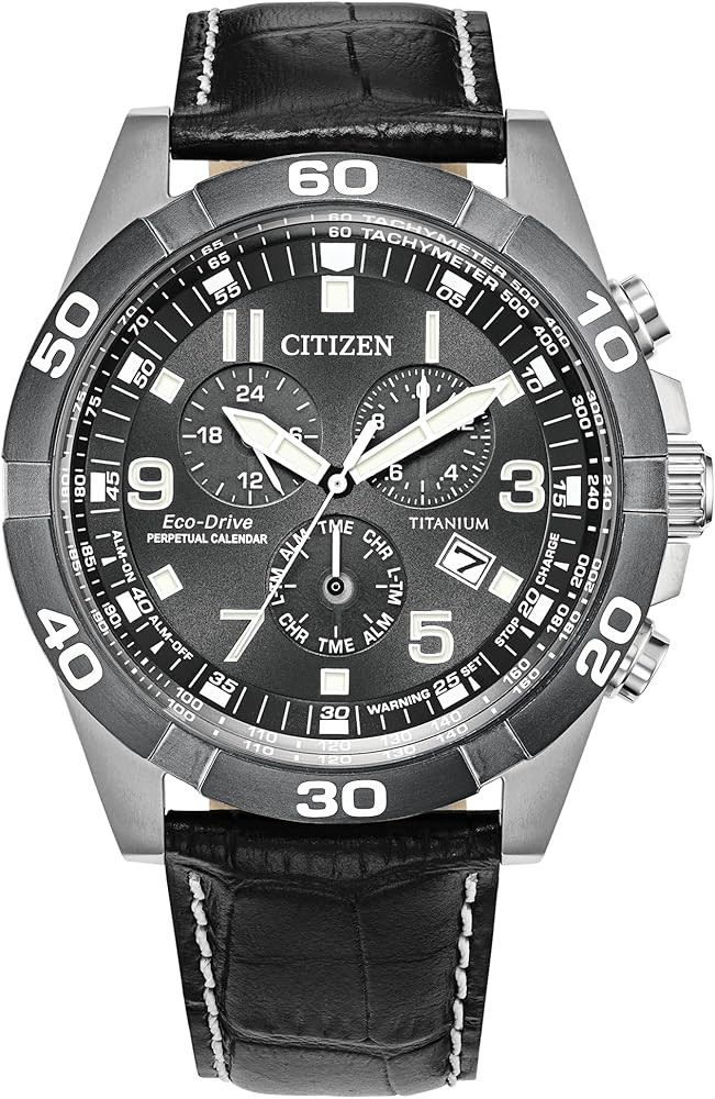 Citizen Men's Eco-Drive Sport Casual Brycen Chronograph Watch, Super Titanium™, Perpetual Calen... | Amazon (US)