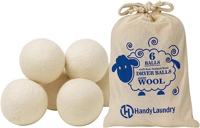 Wool Dryer Balls - Natural Fabric Softener, Reusable, Reduces Clothing Wrinkles and Saves Drying ... | Amazon (US)