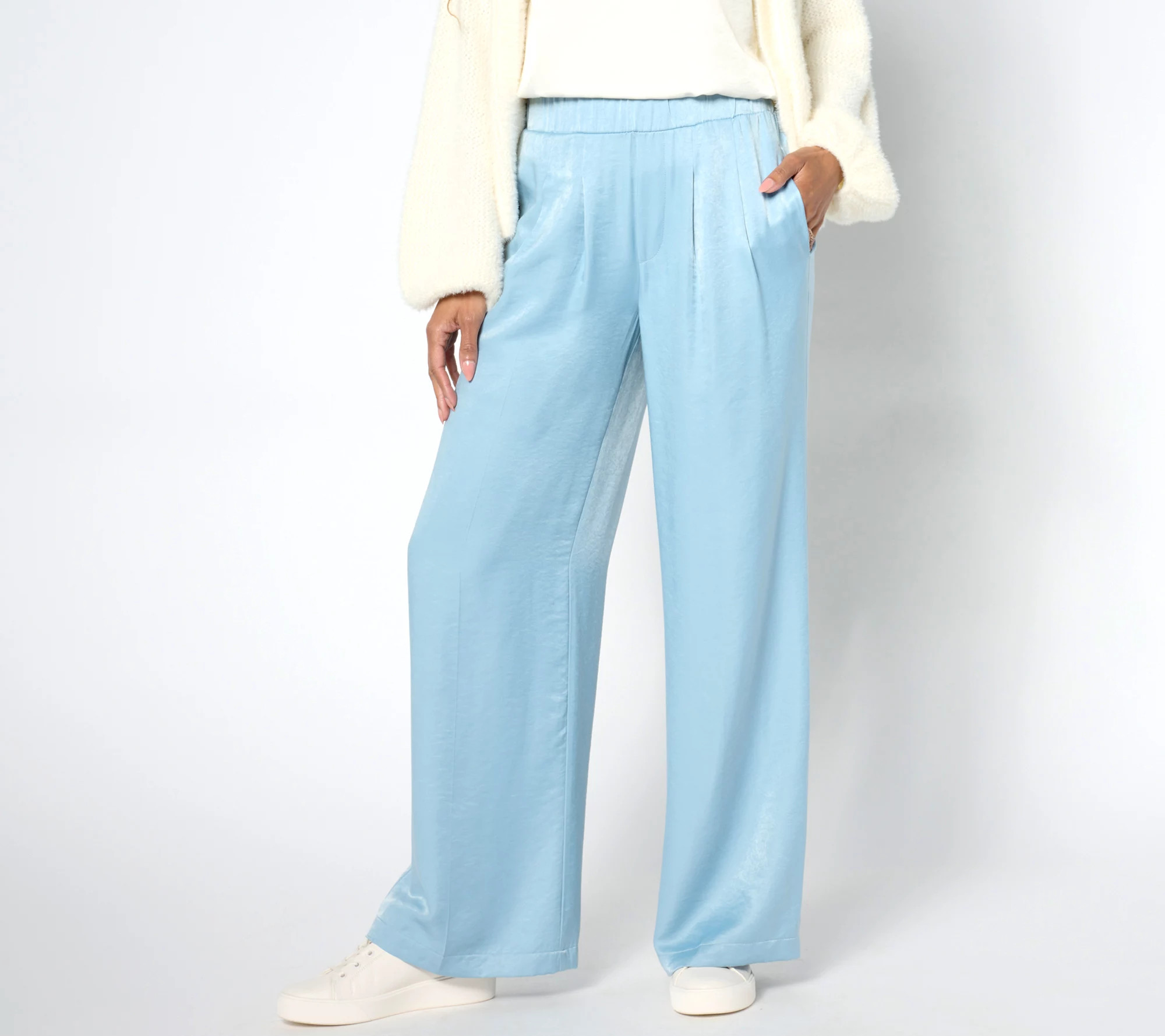 Me by Jennie Garth Regular Pebble Satin Pant | QVC