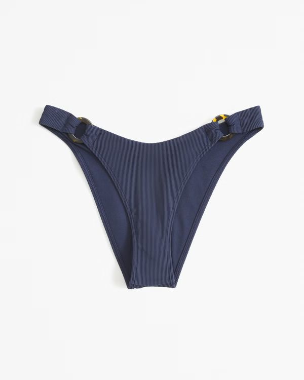 O-Ring High-Leg Cheeky Bottom Navy Blue Bikini Navy Blue Swimsuit Navy Blue Bathing Suit  | Abercrombie & Fitch (US)