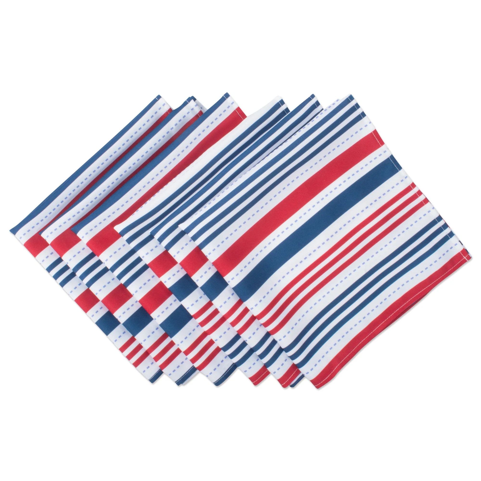 DII Patriotic Stripe Outdoor Napkin (Set of 6), 20x20", 100% Polyester - Walmart.com | Walmart (US)