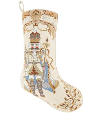 Nutcracker Needlepoint Embroidered Holiday Stocking | Dillard's