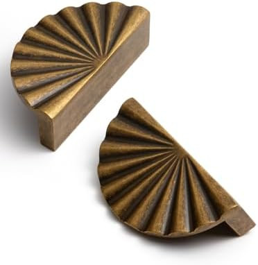 Antique Brass Cabinet Pulls Cup Flat Vintage Drawer Pulls Zinc Alloy Drawer Handles Stylish Desig... | Amazon (US)