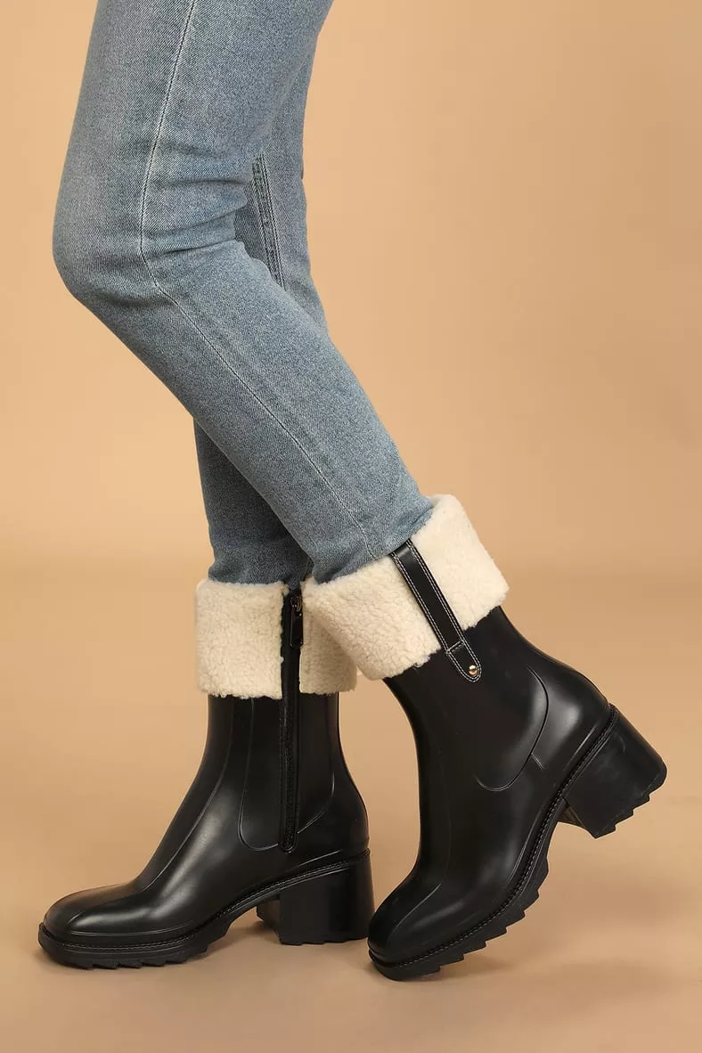 Faux fur hotsell mid calf boots