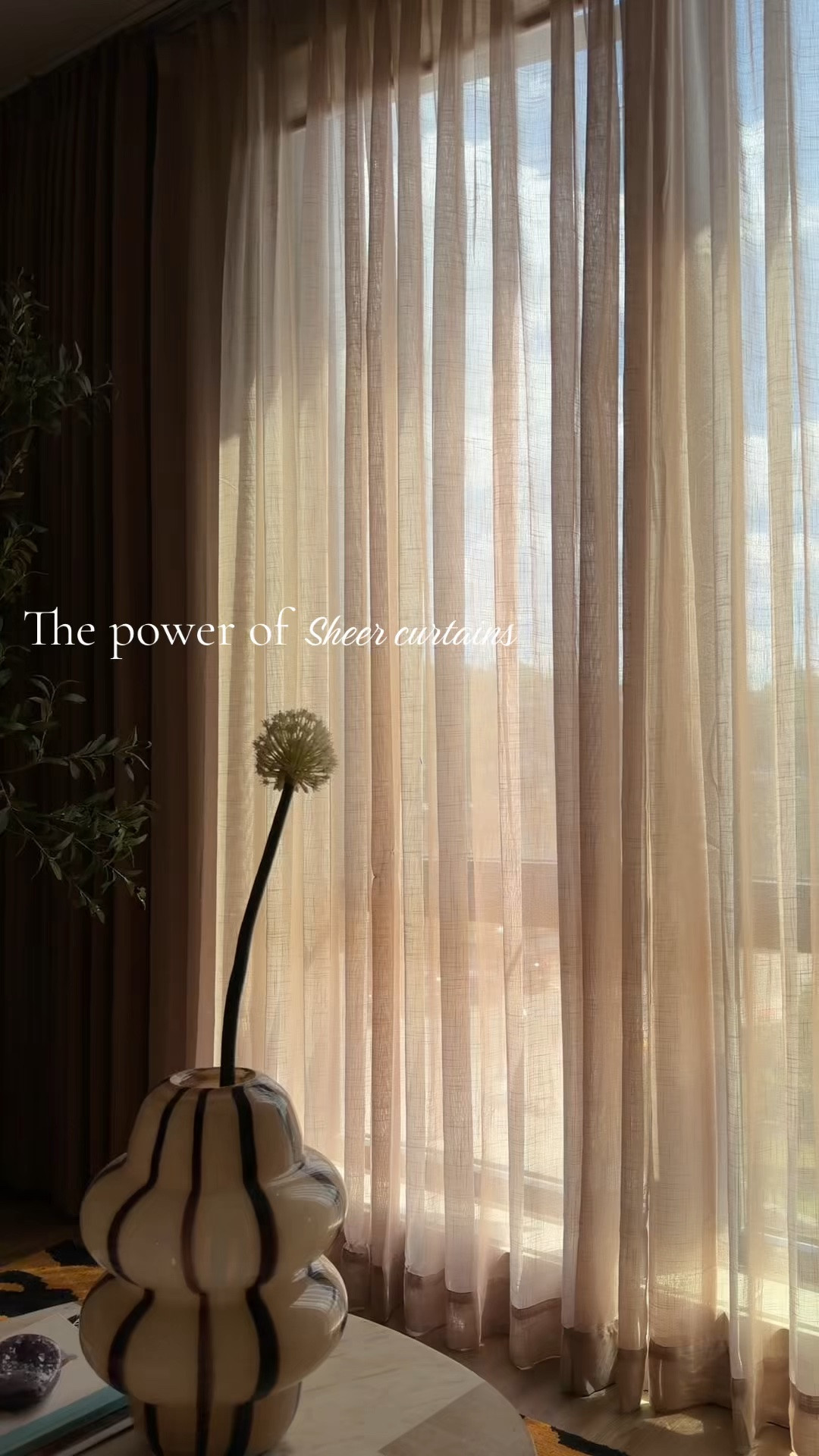 Never underestimate what sheer curtains can do. ☀️ One simple change made the whole room feel lighter, softer, and more inviting
#livingroominspo #curtains #twopages #livingroomvibes #neutralhome #earthtones #fauxstems

#LTKHome #LTKvlog #LTKBeauty