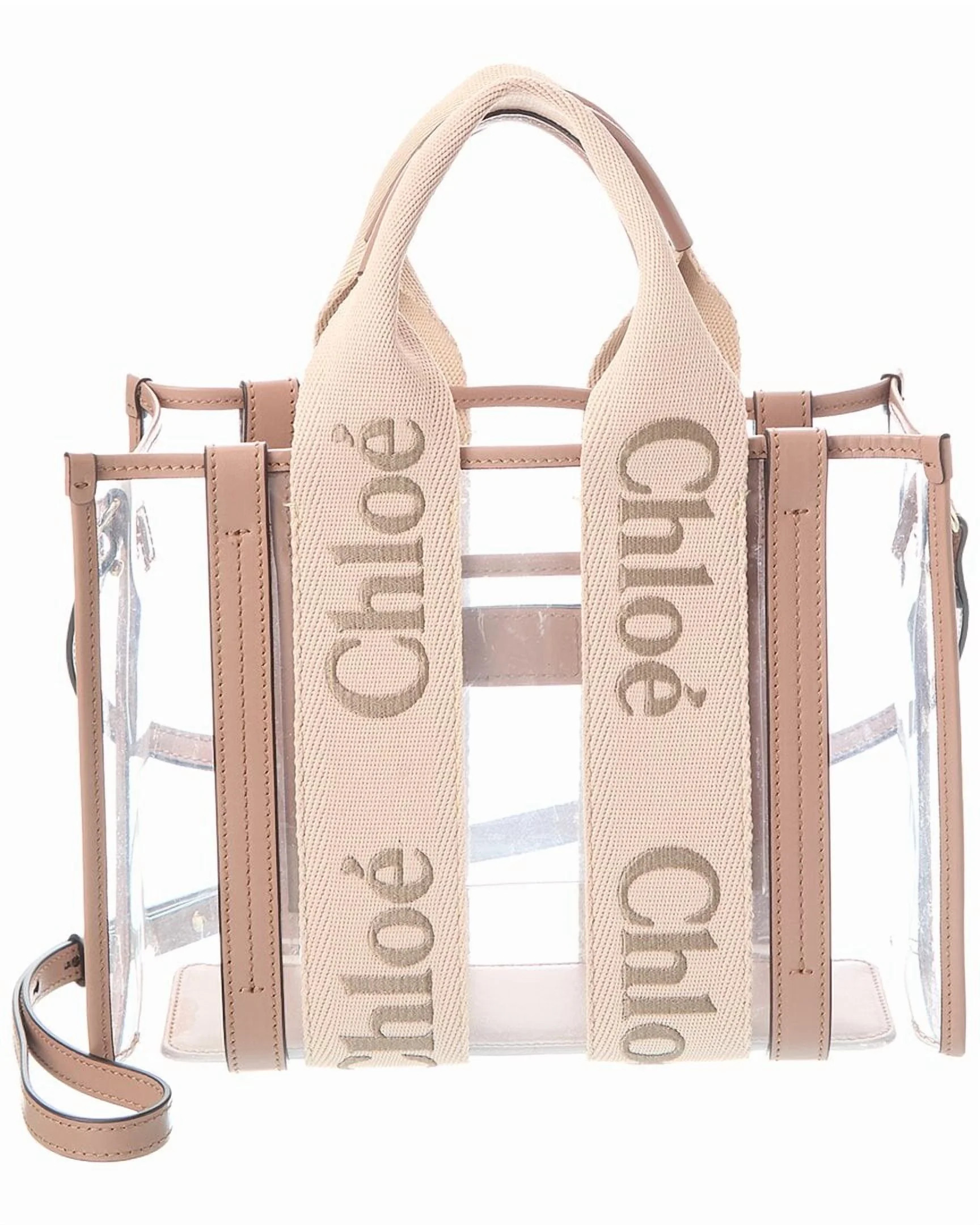 Chloé Woody Small Vinyl & Leather Tote, Beige - Walmart.com | Walmart (US)