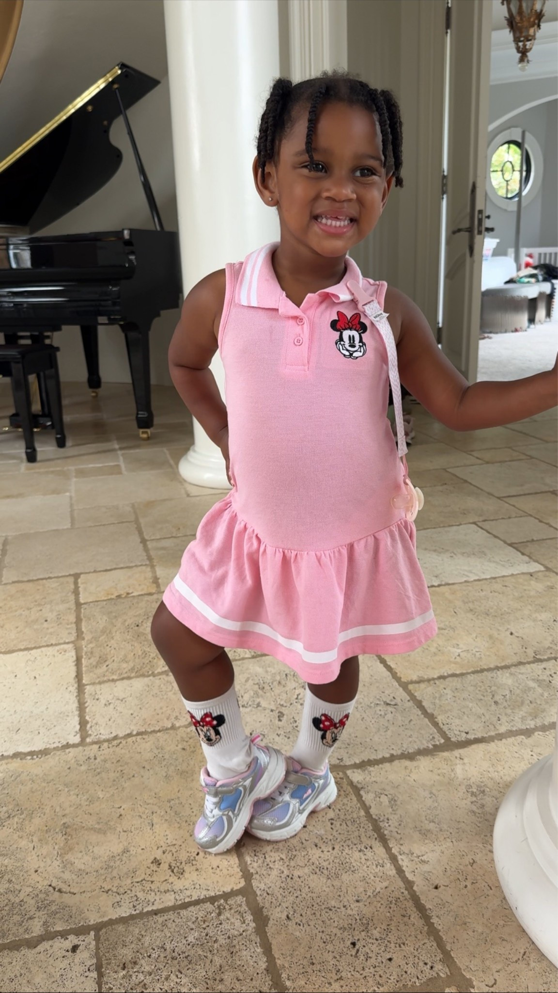 Adorable Minnie Mouse tennis’s skirt for toddler girls and $20 chunky avia sneakers