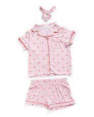 2pc Toddler Girls Heart Pajama Set With Scrunchie | Marshalls