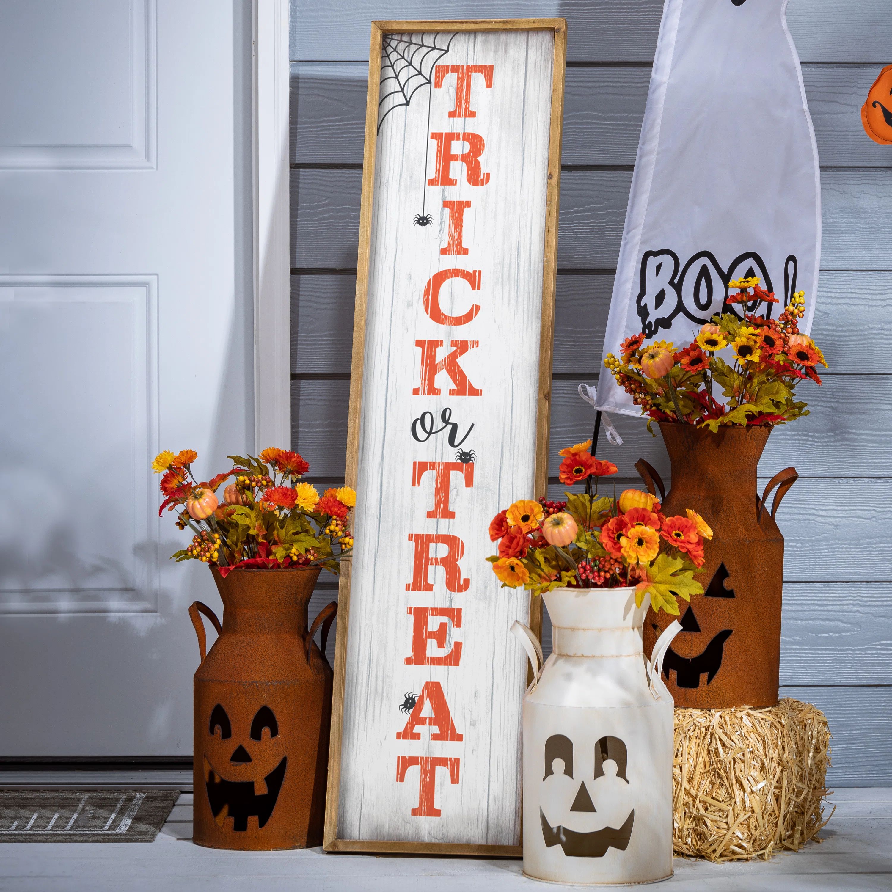 The Holiday Aisle® 4 Ft. Wooden Halloween Themed Porch Signs With Easel | Wayfair | Wayfair North America