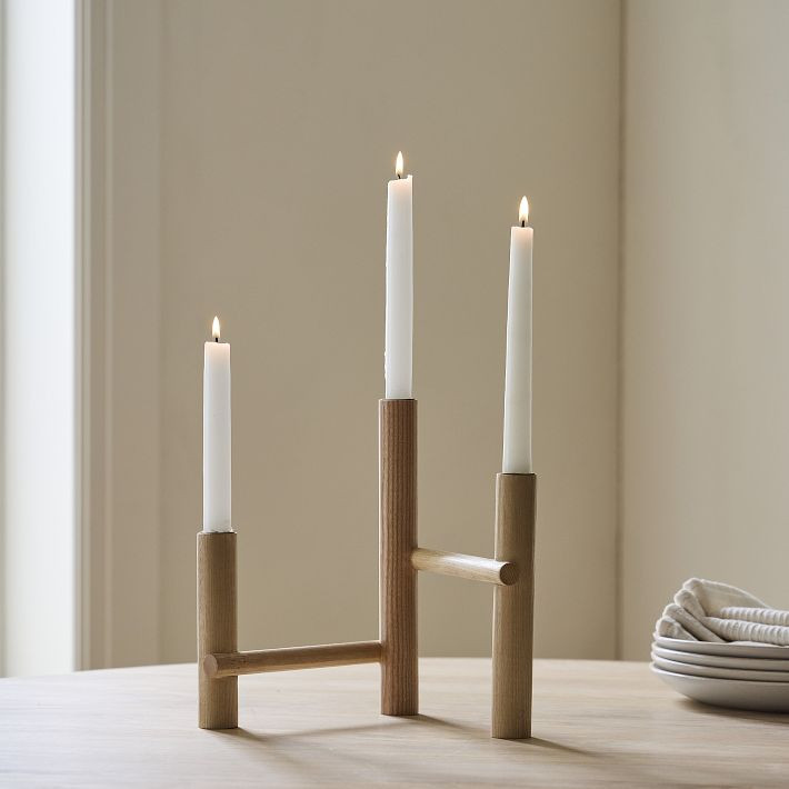 Trestle Wood Taper Centerpiece | West Elm (US)