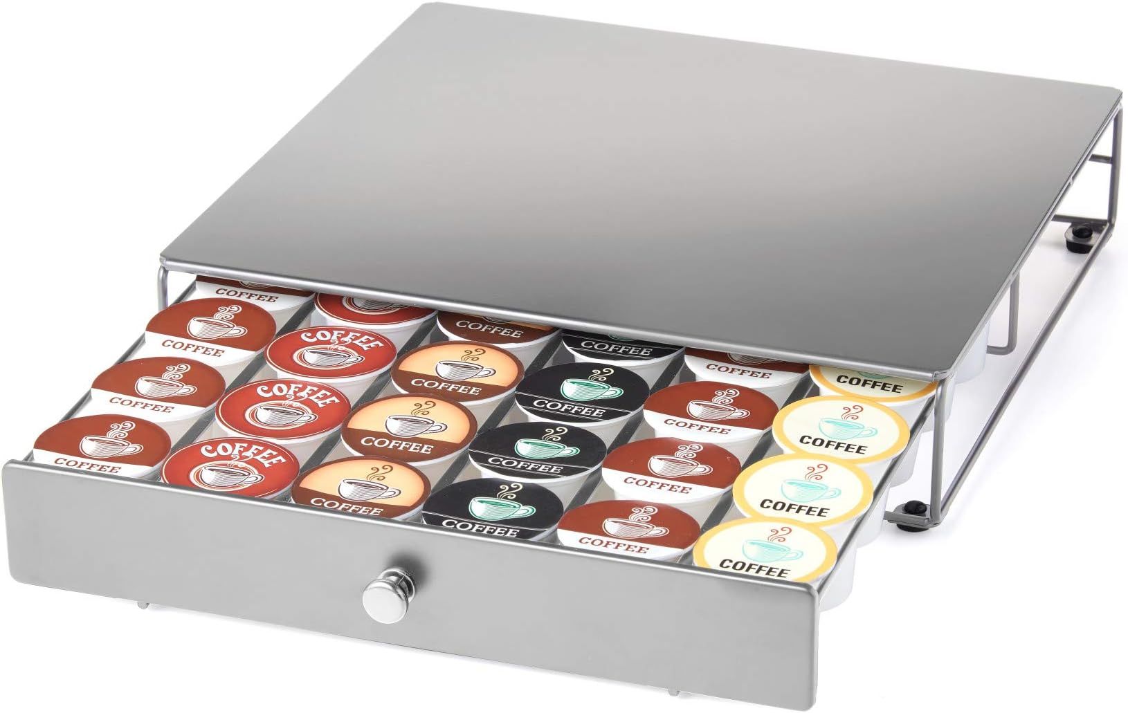 Nifty Coffee Pod Drawer – Silver, Compatible with K-Cups, 36 Pod Pack Holder, Compact Under Coffee P | Amazon (US)