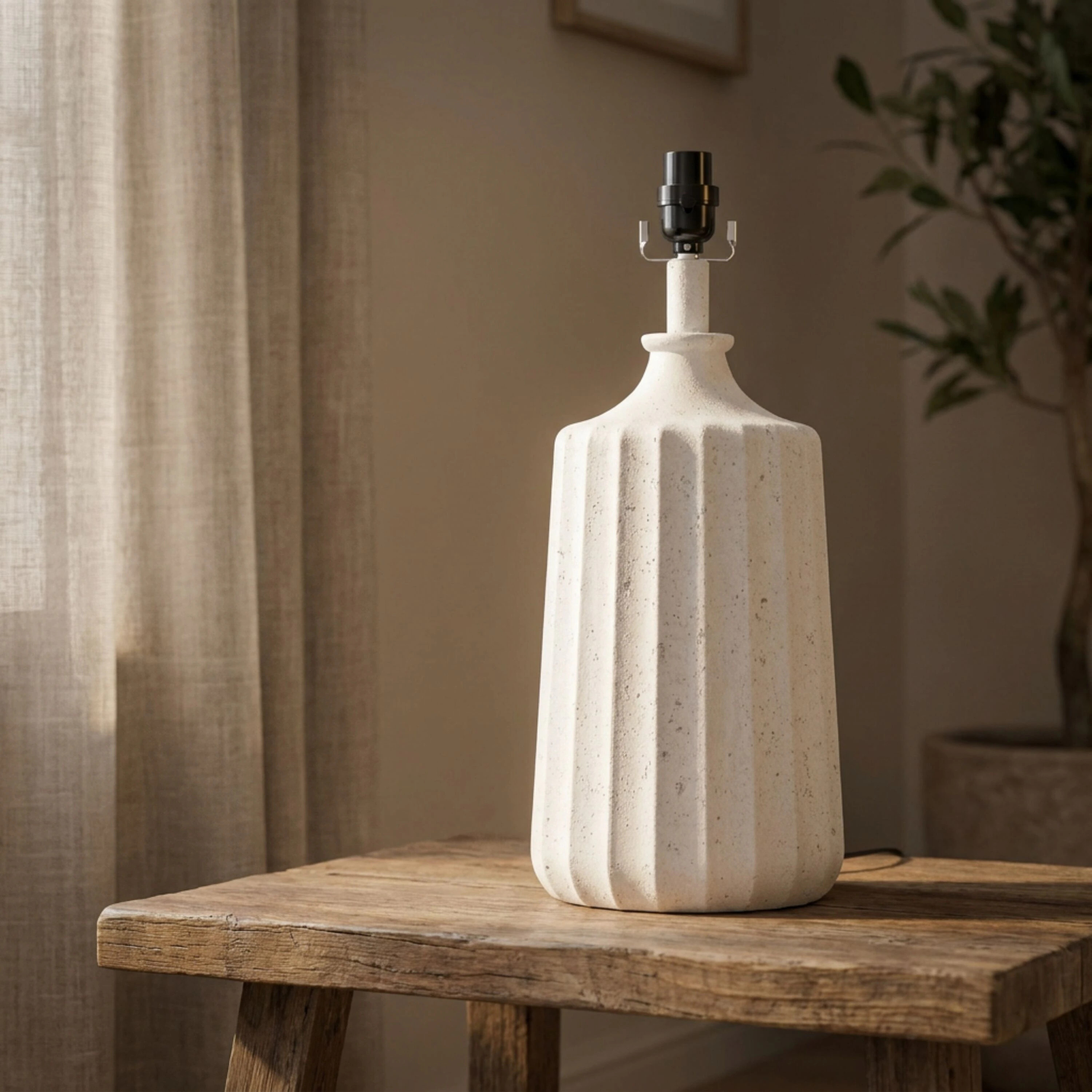 allen + roth 19-in White Plug-in 3-way Resin Lamp Base one_size | LB33WH | Lowe's