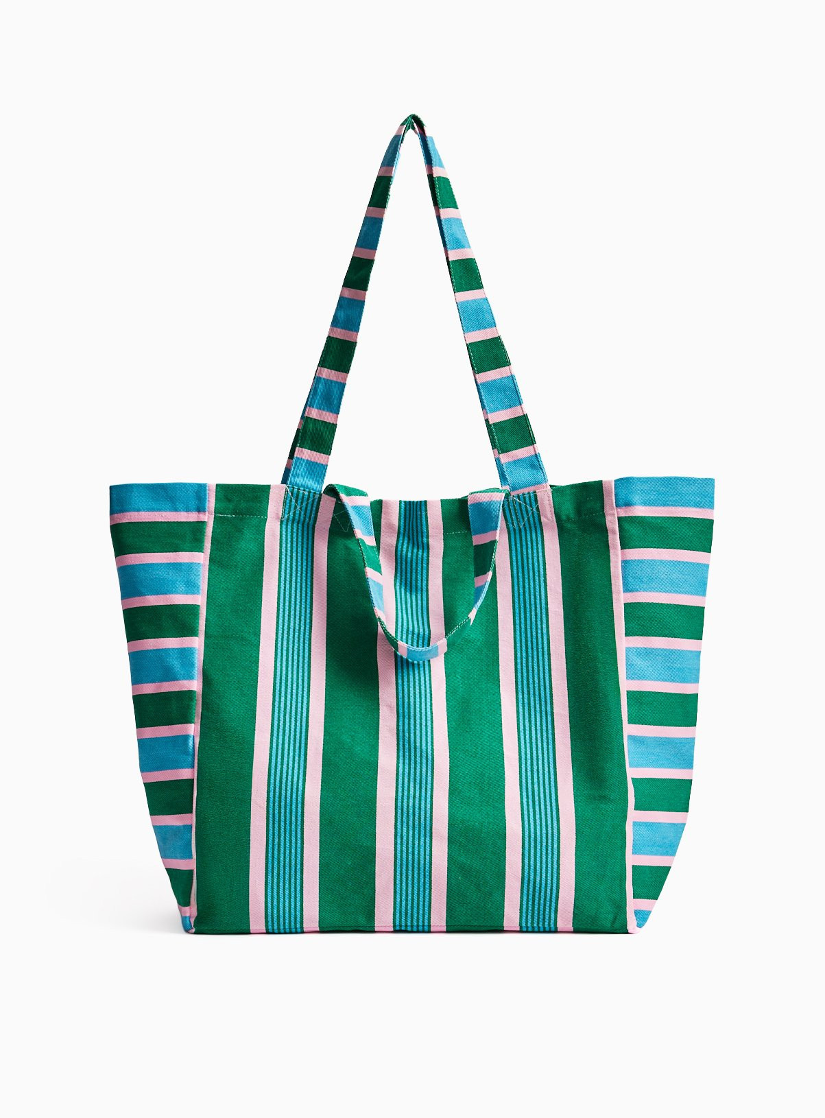 Stripe Canvas Shopper Bag One Size | Tu Clothing
