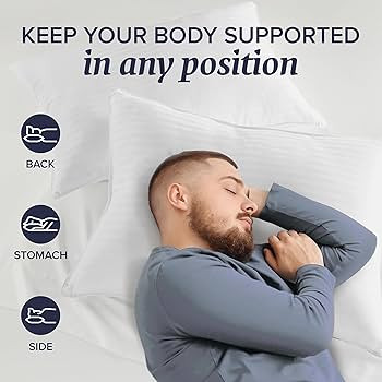 Beckham Hotel Collection Bed Pillows King Size Set of 2 - Down Alternative Pillow for Back, Stoma... | Amazon (US)