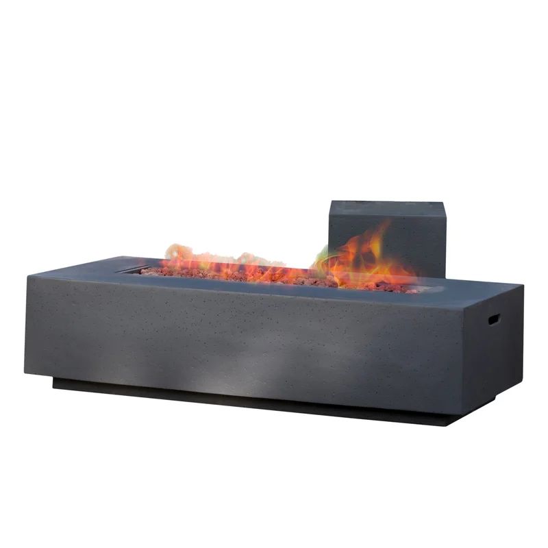 Belle 15'' H x 56'' W Concrete Propane Outdoor Fire Pit Table | Wayfair North America