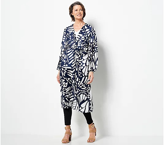 Girl With Curves Regular Butterfly Print Duster - QVC.com | QVC