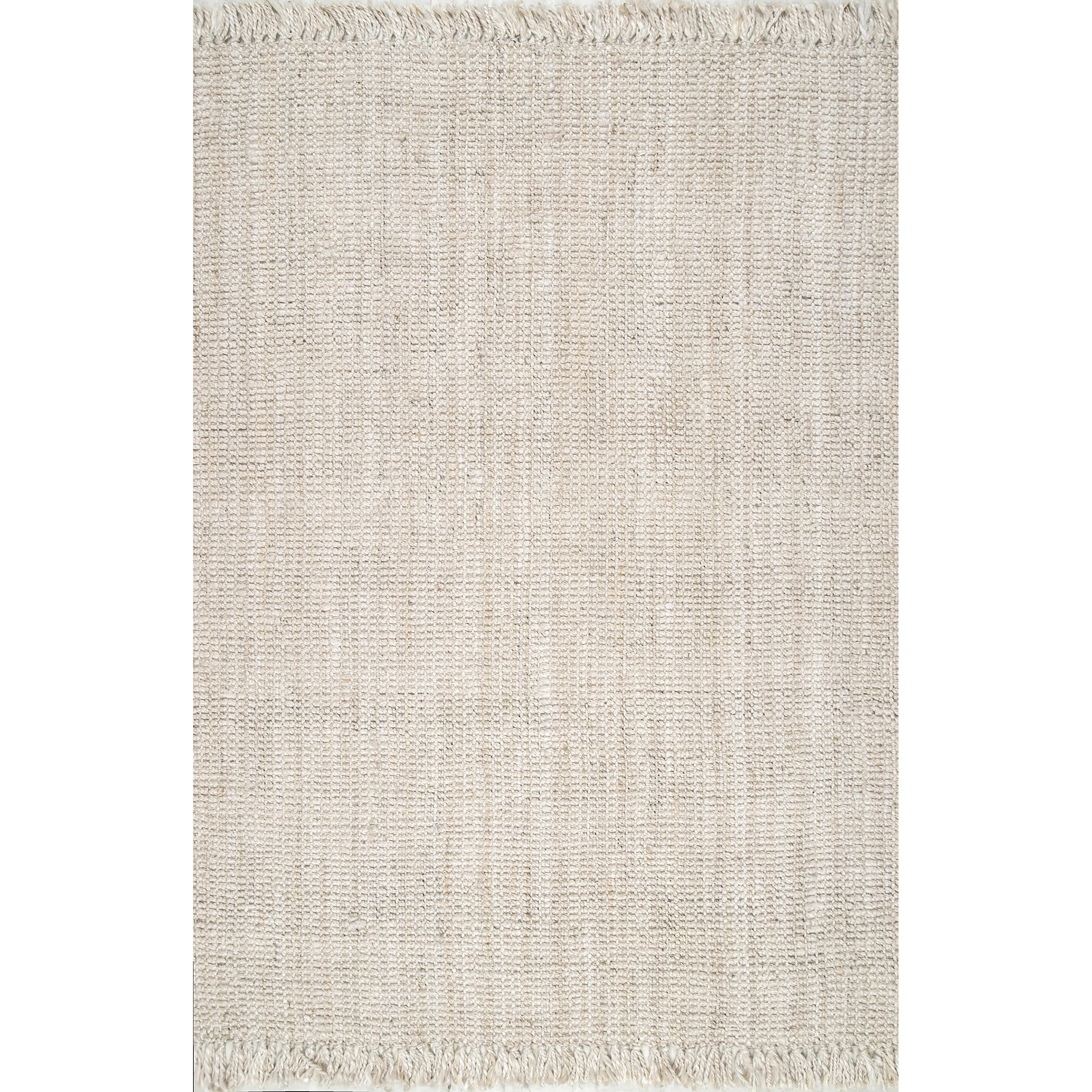 Isalgue Handmade Farmhouse Chunky Jute Area Rug in Off-White | Wayfair Professional