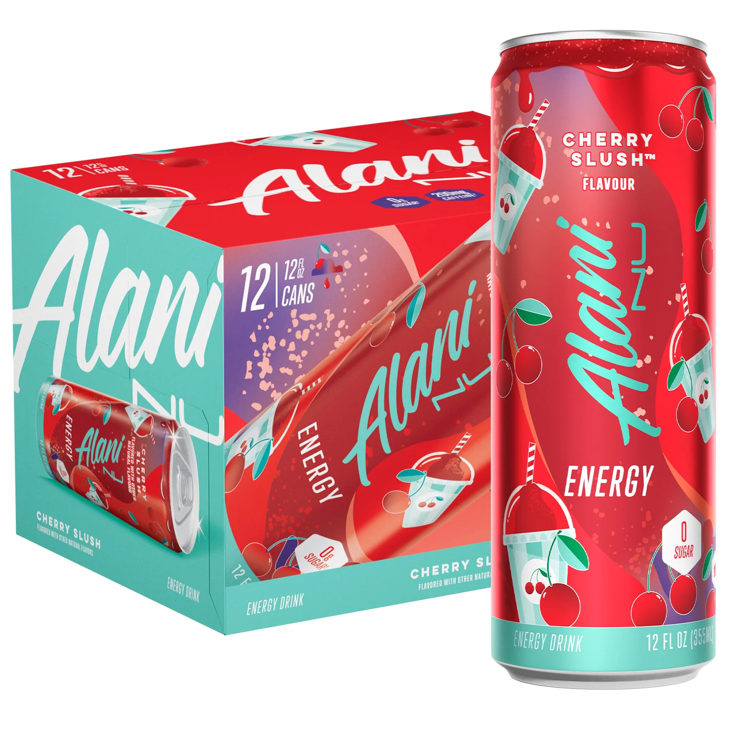 Alani Nu Sugar Free Energy Drink, Cherry Slush, 12 fl oz, 12 Pack, Cans, 200mg Caffeine | Walmart (US)