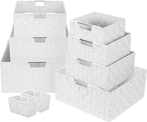 Sorbus Storage Box Woven Basket Bin Container Tote Cube Organizer Set Stackable Storage Basket Woven | Amazon (US)
