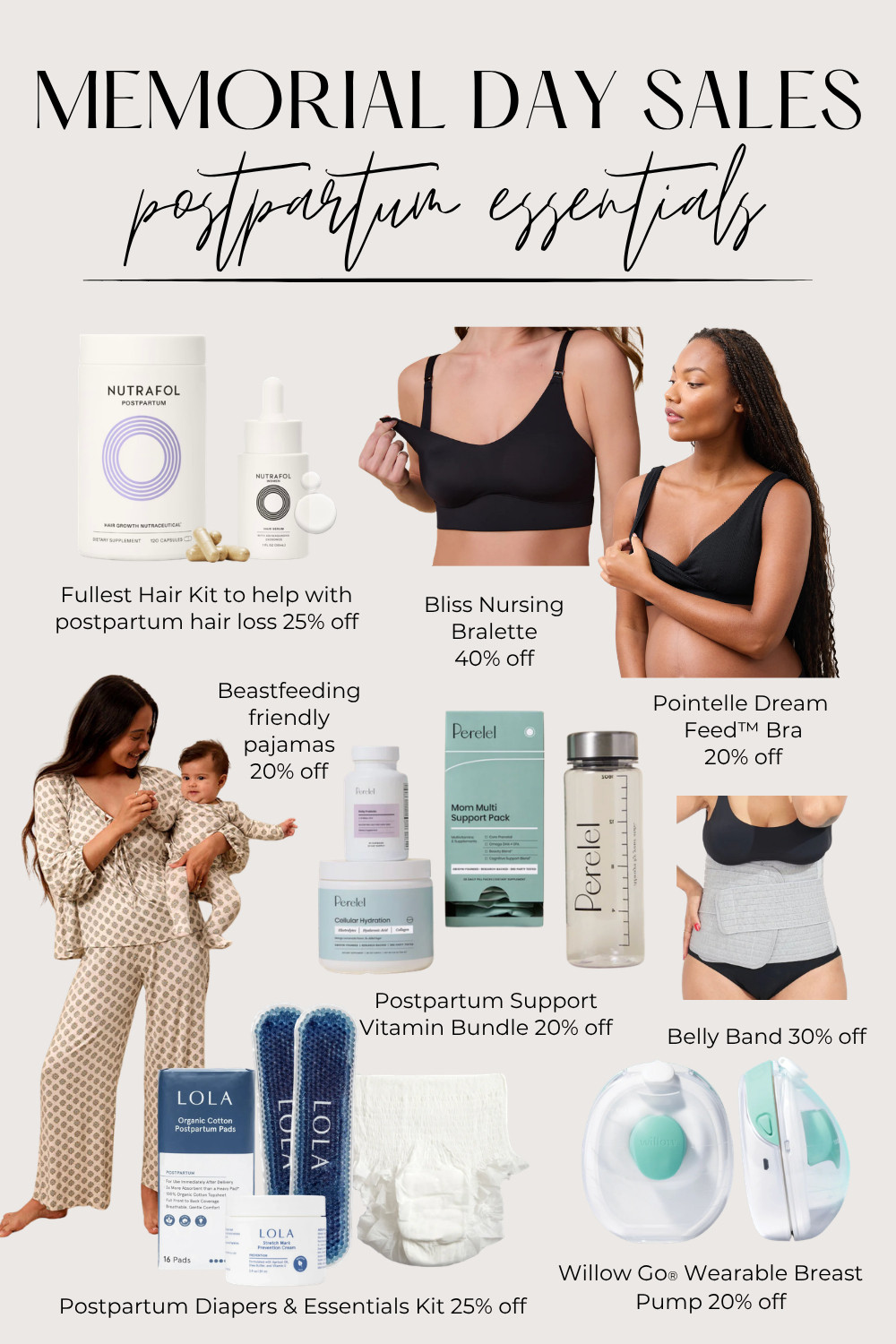 Postpartum Memorial Day deals you do not want to miss — most end tomorrow! 🤍 Up to 40% off nursing bras, wearable pumps, postpartum vitamins, and more. Use code CORTNEY15 on Perelel for extra savings! Everything linked below 👇 #memorialdaysale #postpartum #ltkbaby #ltksale #postpartumessentials 

 #LTKmomlife #LTKBaby #LTKBump