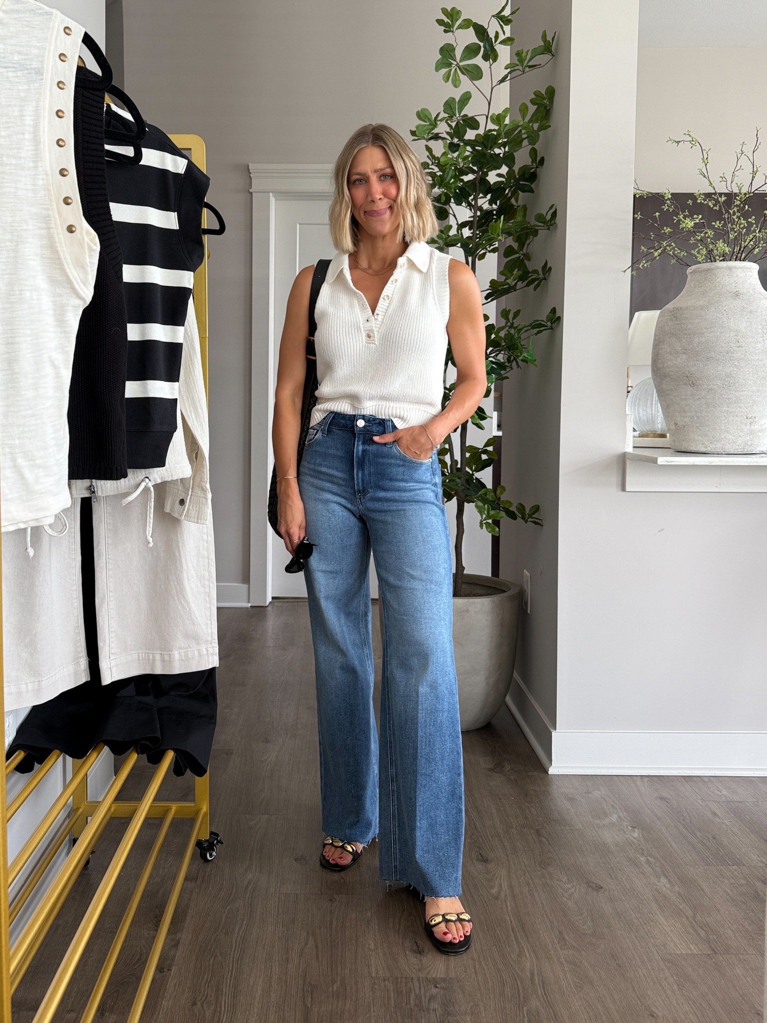 Wearing XS sweater tank, 25 jeans, sandals tts

@evereveofficial #everevepartner #everevestyle 

#LTKFindsUnder100 #LTKStyleTip #LTKOver40