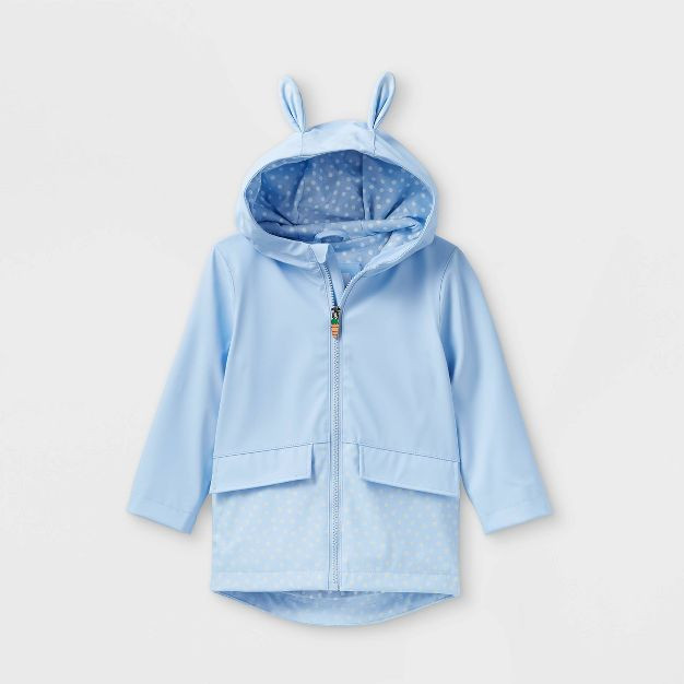 Toddler Lamb Rain Jacket - Cat & Jack™ Aqua Blue | Target