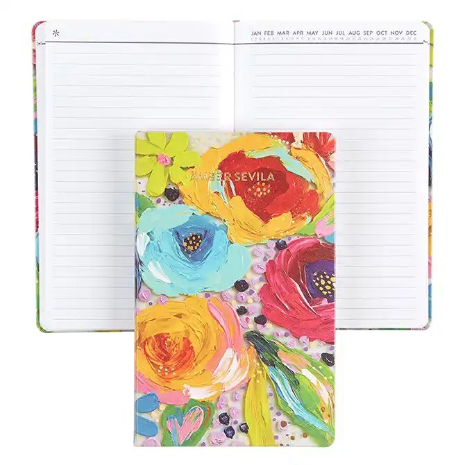 EttaVee Finger Painted Florals Lined Softbound Notebook | Erin Condren | Erin Condren