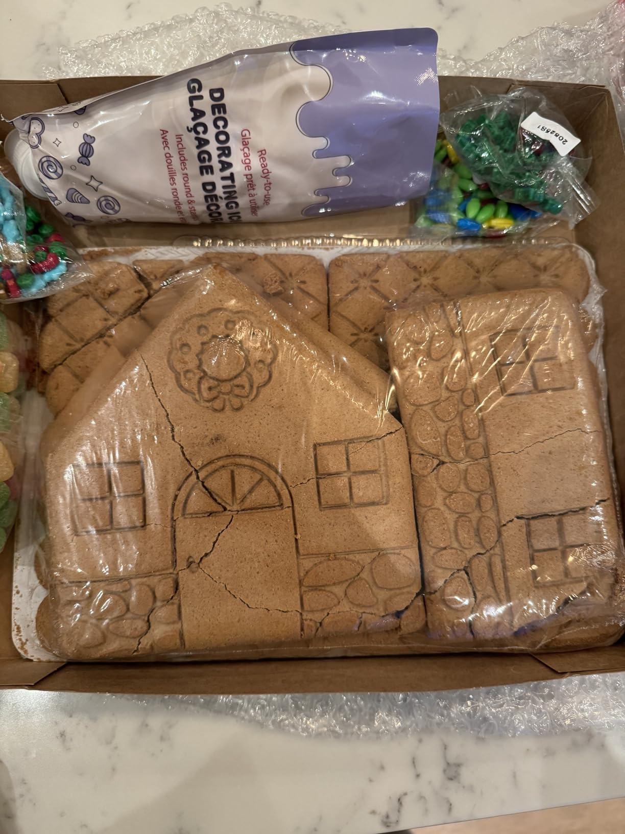 Gingerbread House Kit - DIY Christmas Decorating for Kids & Adults - Pre-Baked 6 Pre-Cut Panels w... | Amazon (US)