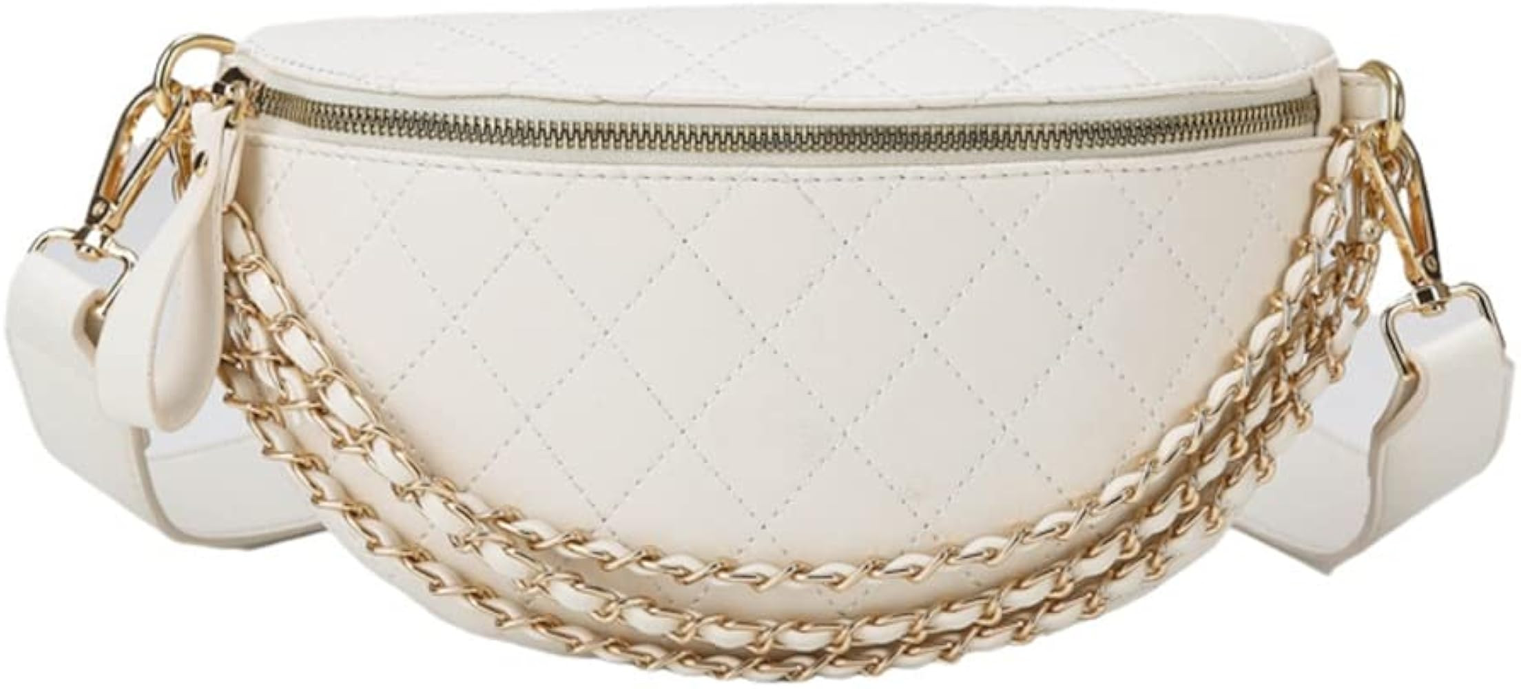 GRPKSSIB Women's Chest Bag PU Leather Handbag Crossbody Shoulder Bag Quilted Purse Fashion | Amazon (US)